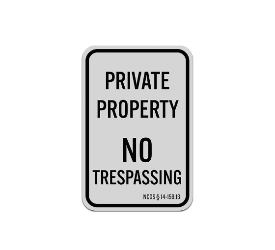 North Carolina No Trespassing Aluminum Sign (Reflective)