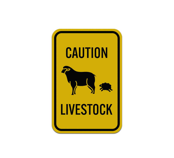 Livestock Sheep Lamp Symbol Aluminum Sign (Reflective)