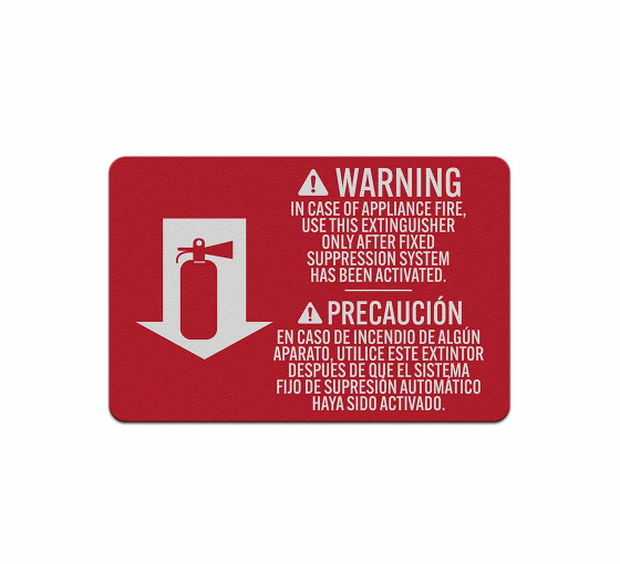 Fire Extinguisher Instruction Warning Aluminum Sign (Reflective)