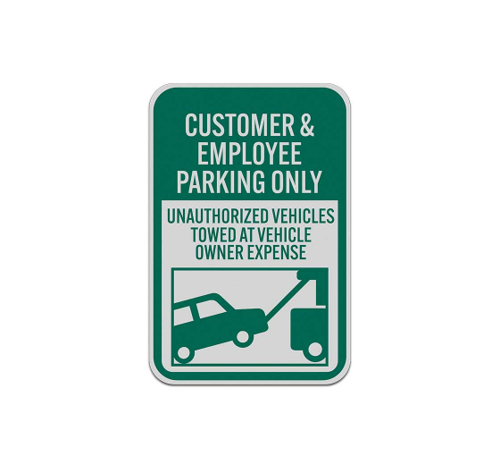 Customer & Employee Parking Only Aluminum Sign (Reflective)
