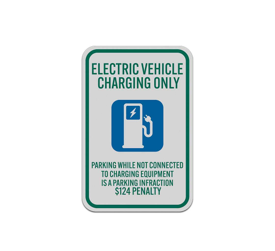 Electric Vehicle Charging Aluminum Sign (Reflective)