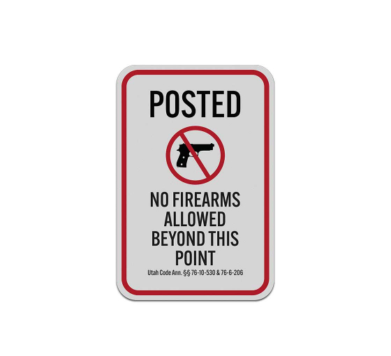 No Firearms Allowed Beyond This Point Aluminum Sign (Reflective)