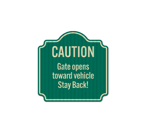 Gate Opens Towards Vehicle Aluminum Sign (EGR Reflective)