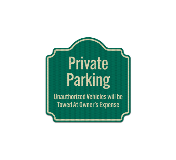 Private Parking, Towed Away Aluminum Sign (HIP Reflective)