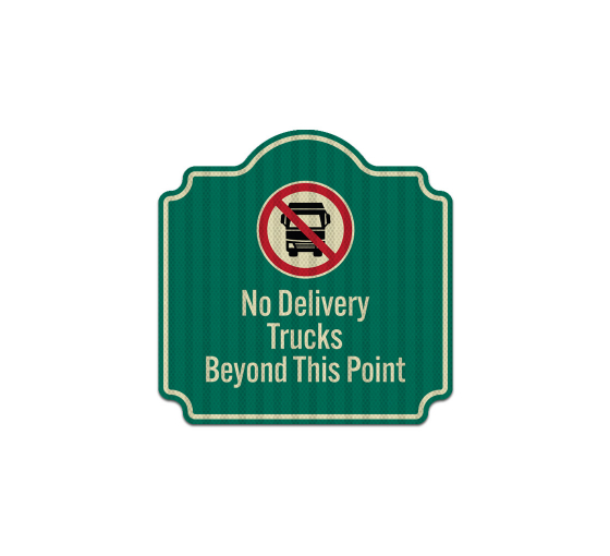 No Delivery Trucks Aluminum Sign (HIP Reflective)