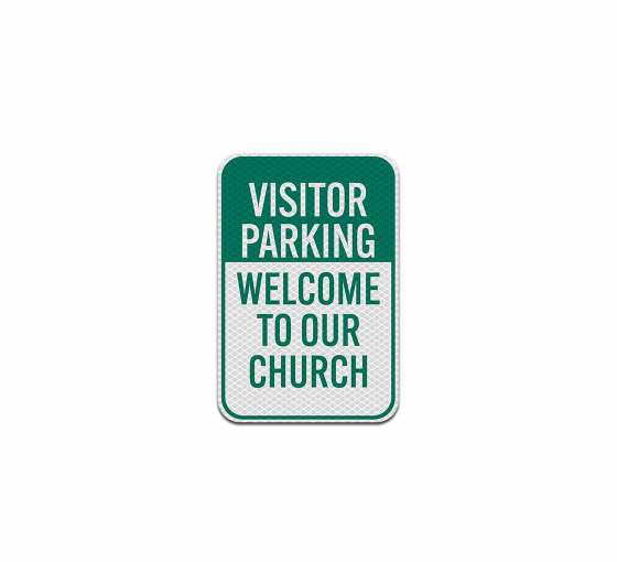 Church Visitor Parking Aluminum Sign (Diamond Reflective)