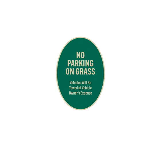 No Parking On Grass Aluminum Sign (Reflective)