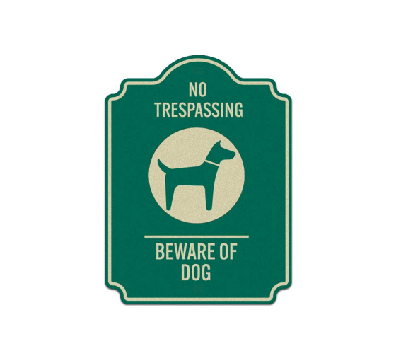 No Trespassing Beware Of Dog Aluminum Sign (Reflective)