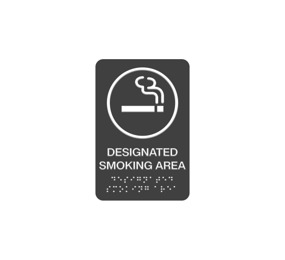 Designated Smoking Area Braille Sign