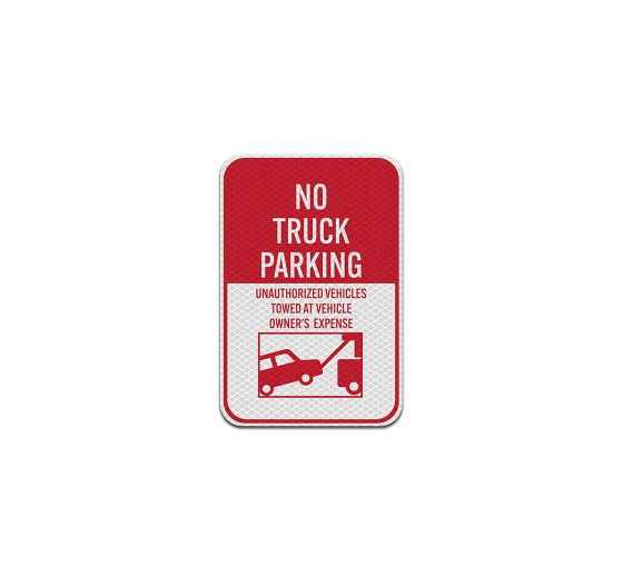 No Truck Parking Aluminum Sign (Diamond Reflective)