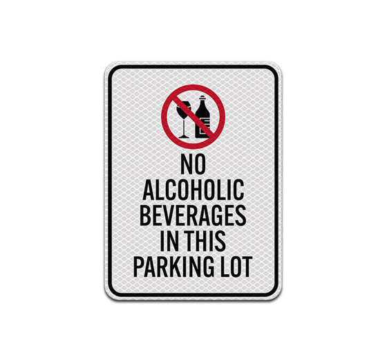 No Alcoholic Beverages Aluminum Sign (Diamond Reflective)