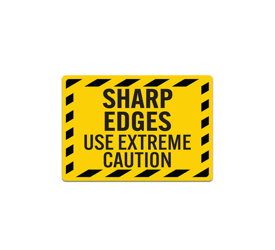 Sharp Edges, Use Caution Decal (Non Reflective)
