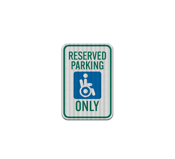 Handicap Reserved Parking Aluminum Sign (HIP Reflective)