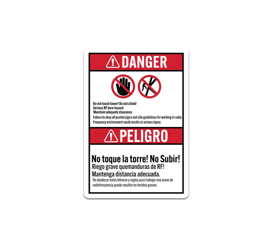 ANSI Bilingual Danger Warning Decal (Non Reflective)