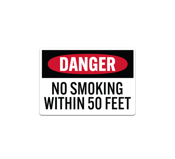 No Smoking Within 50 Feet Decal (Non Reflective)