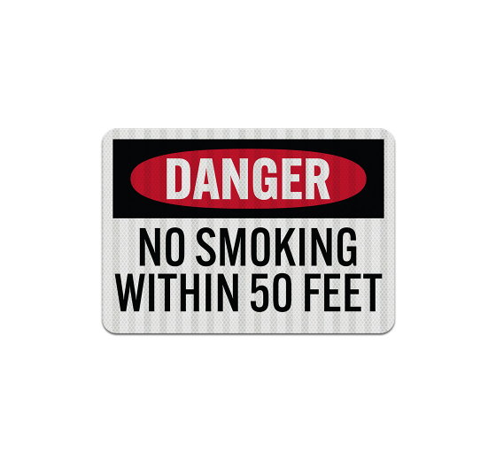 No Smoking Within 50 Feet Aluminum Sign (EGR Reflective)