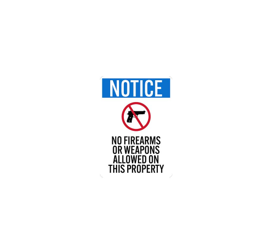 No Firearms Or Weapons Allowed Decal (Non Reflective)