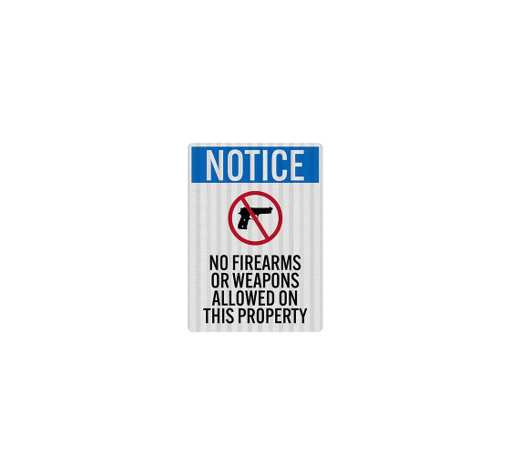 No Firearms Or Weapons Allowed Decal (EGR Reflective)