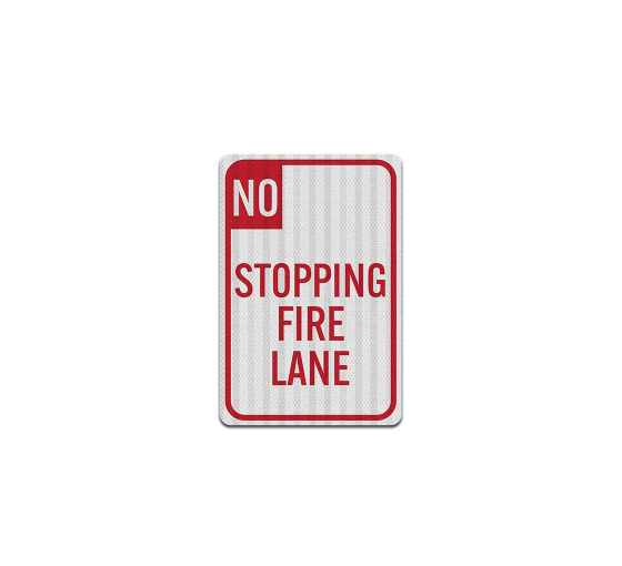 No Stopping Fire Lane Decal (EGR Reflective)