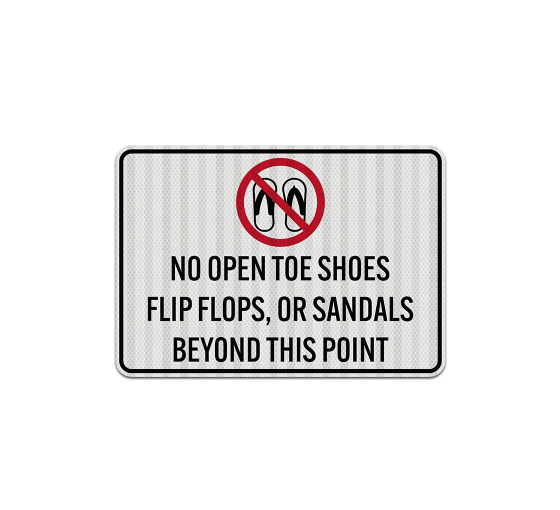 No Open Shoes Or Sandals Aluminum Sign (EGR Reflective)
