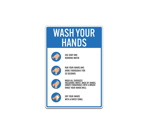 Hand Washing Instructions Decal (Non Reflective)