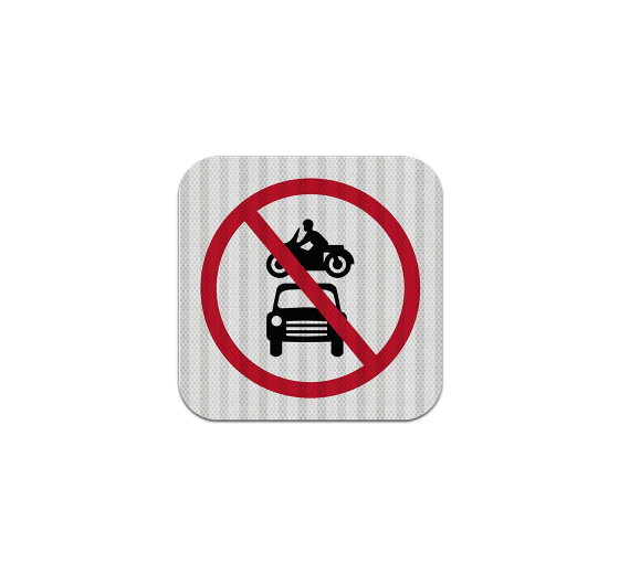 No Cars Allowed Aluminum Sign (HIP Reflective)
