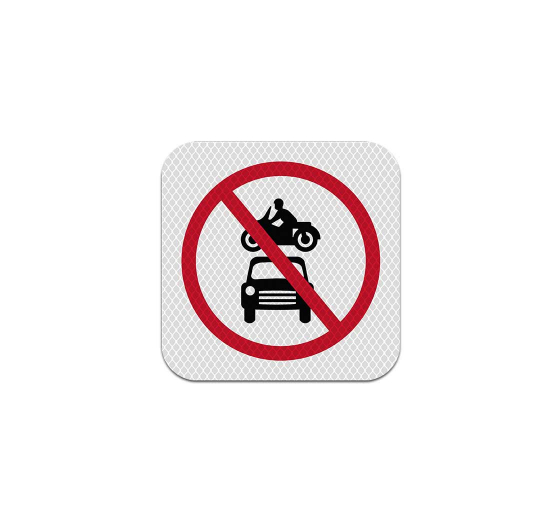 No Cars Allowed Aluminum Sign (Diamond Reflective)