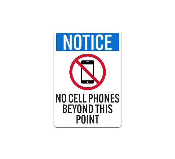 No Cell Phones Beyond This Point Decal (Non Reflective)