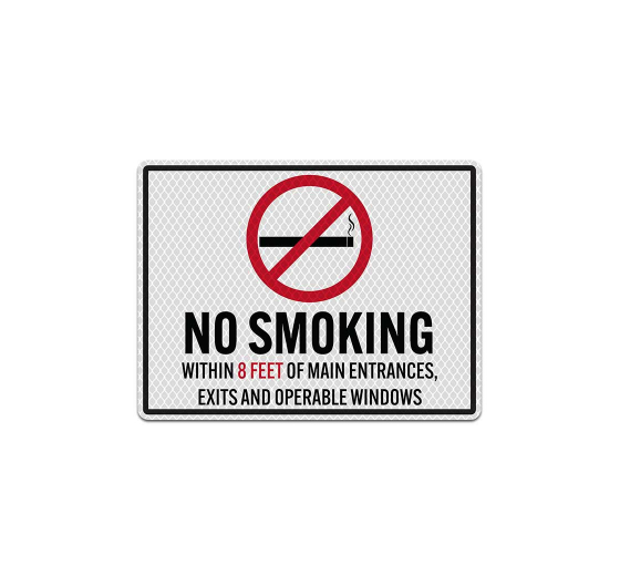California No Smoking Aluminum Sign (Diamond Reflective)