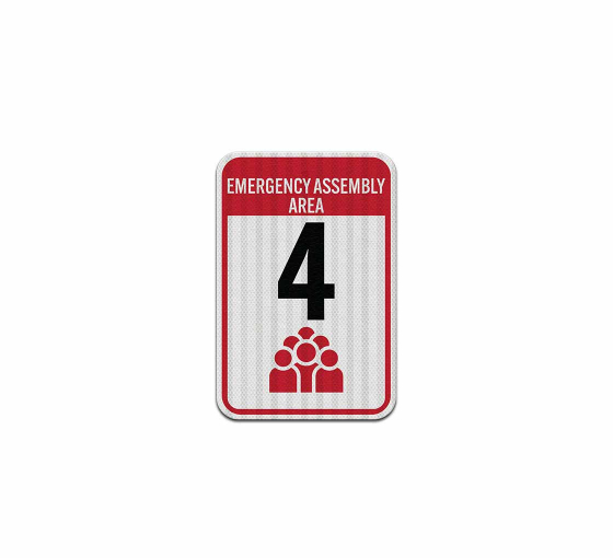 Emergency Assembly Area Aluminum Sign (HIP Reflective)