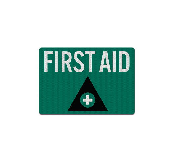 First Aid Cross On Triangle Decal (EGR Reflective)