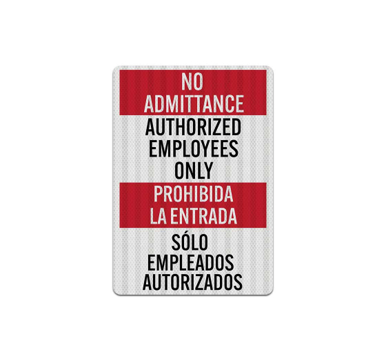 Bilingual Authorized Employees Only Decal (EGR Reflective)