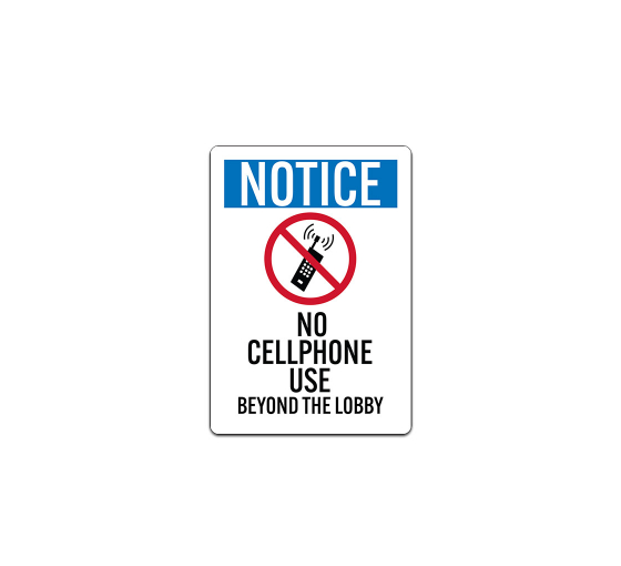 No Cell Phone Use Decal (Non Reflective)