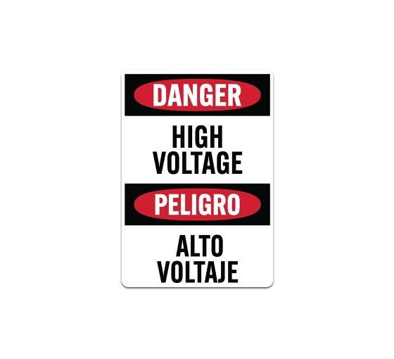 Bilingual High Voltage Warning Decal (Non Reflective)