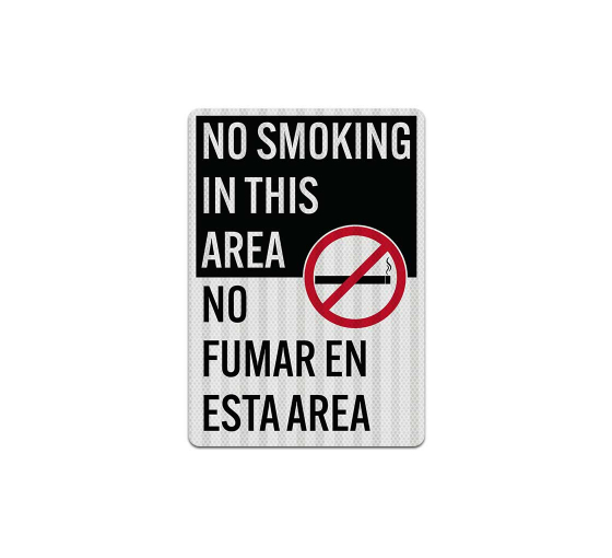 Bilingual No Smoking In This Area Decal (EGR Reflective)