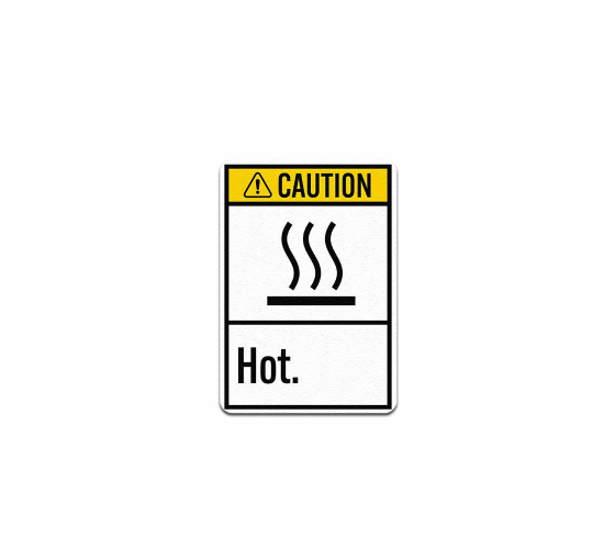 ANSI Caution Hot Decal (Non Reflective)
