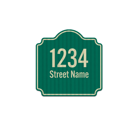Custom Street Name & Number Palladio Aluminum Sign (HIP Reflective)