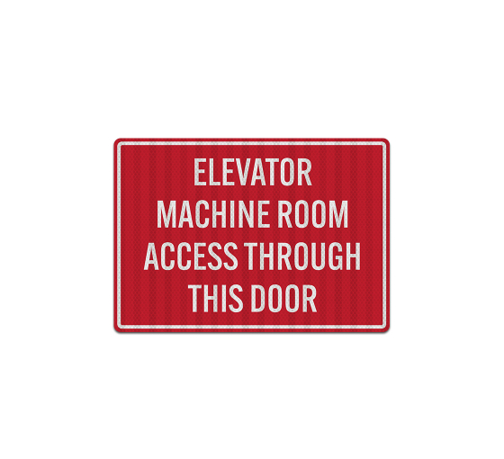 Bilingual Elevator Machine Room Access Decal (EGR Reflective)