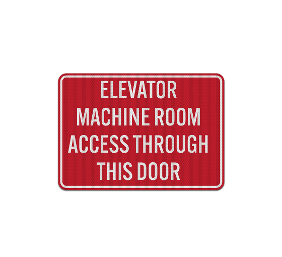 Bilingual Elevator Machine Room Access Aluminum Sign (EGR Reflective)