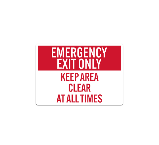 Emergency Exit Keep Area Clear Decal (Non Reflective)