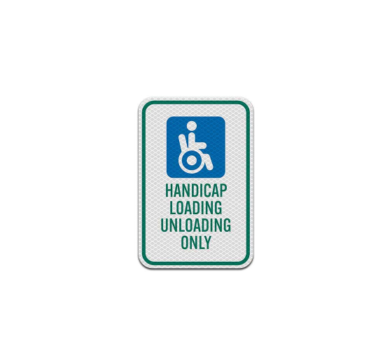 Handicap Parking Aluminum Sign (Diamond Reflective)