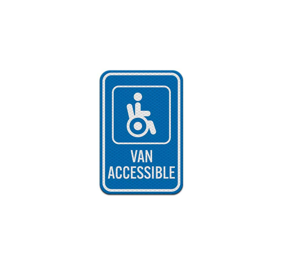 Van Accessible Parking Aluminum Sign (Diamond Reflective)