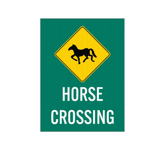 Horse Crossing Corflute Sign (Reflective)