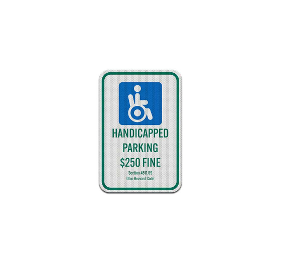 Handicapped Parking Aluminum Sign (EGR Reflective)