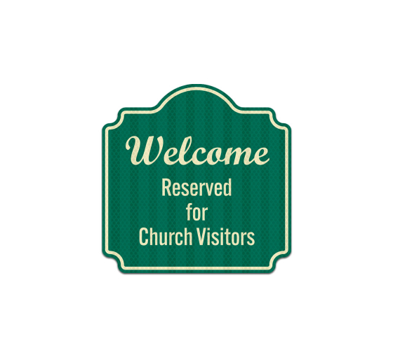 Church Visitors Parking Aluminum Sign (HIP Reflective)