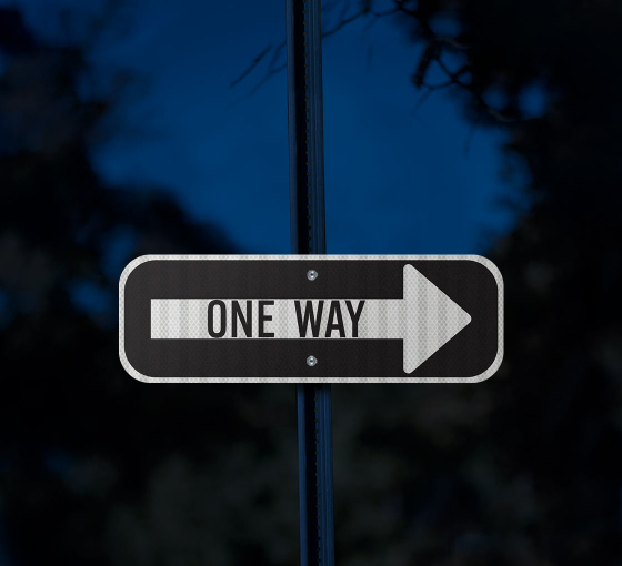 One Way Sign - Right Arrow - High Intensity Prismatic Aluminum, 12 x 36