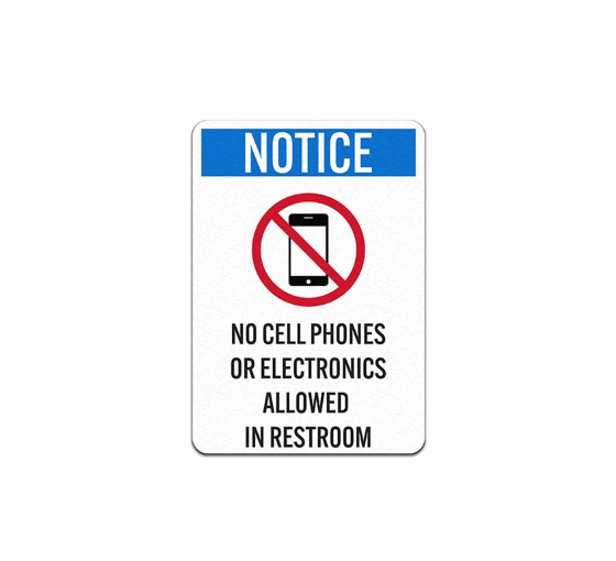 OSHA Notice No Cell Phones Decal (Non Reflective)