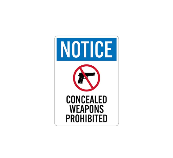 Concealed Weapons Prohibited Decal (Non Reflective)