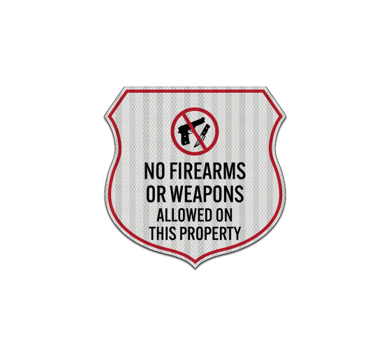 No Guns Shield Aluminum Sign (HIP Reflective)