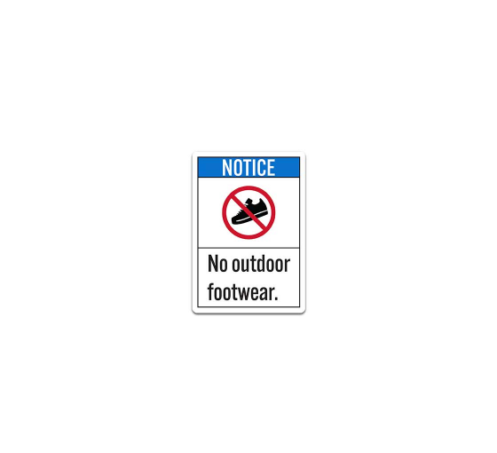 ANSI Notice No Outdoor Footwear Decal (Non Reflective)